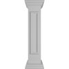 Ekena Millwork 8"W x 40"H Straight Newel Post with Panel, Peaked Capital & Base Trim (Installation kit included) NWL08X40SPP0B0